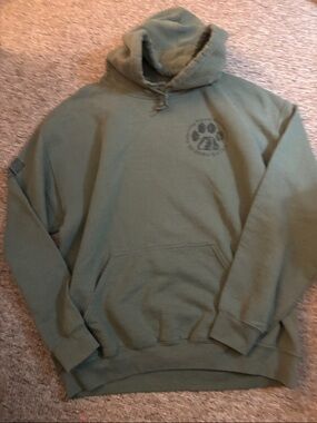 Green Graphic K9 Hero Haven Paw Print Hoodie